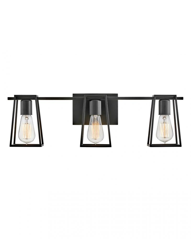 Medium Three Light Vanity - Black