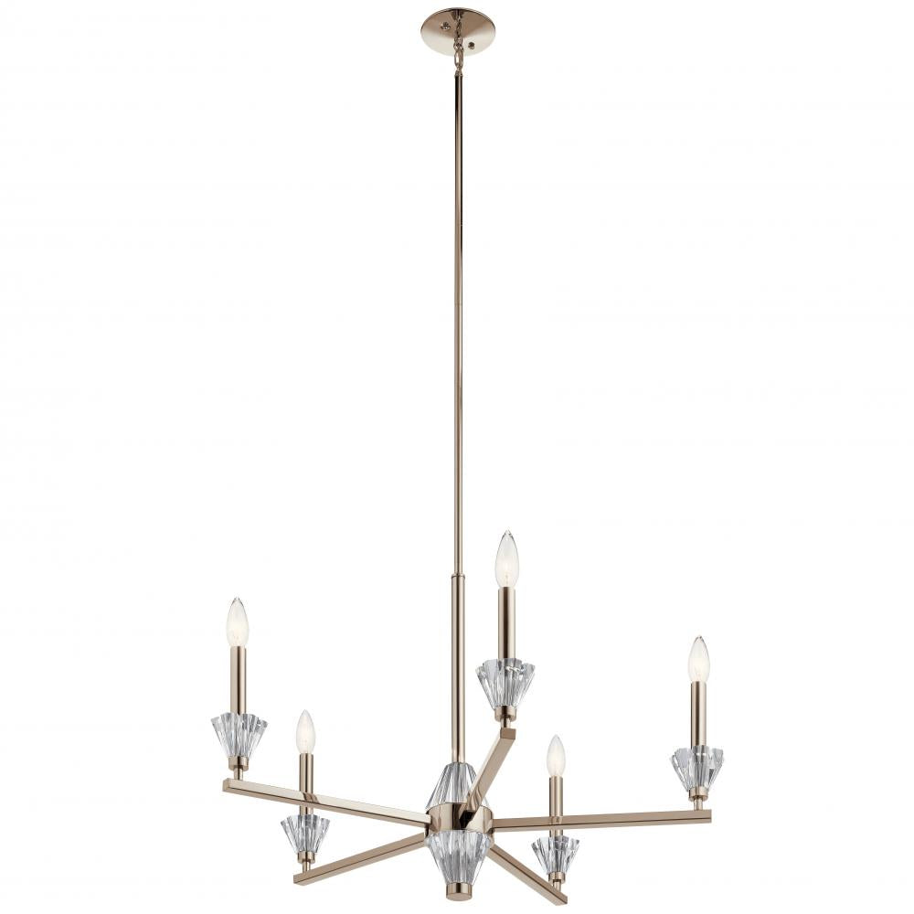 Calyssa?????5 Light Chandelier Polished Nickel