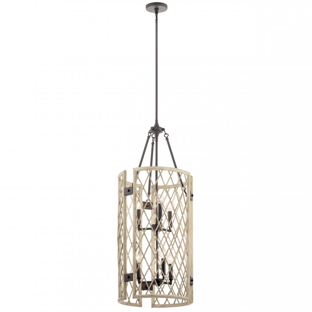 Oana?????6 Light Foyer Chandelier White Washed Wood