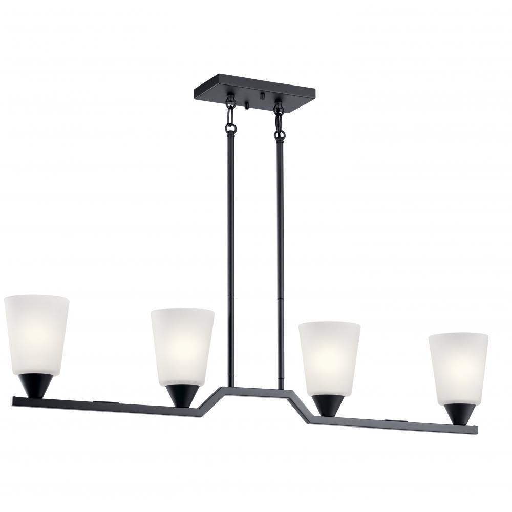 Skagos?????4 Light Linear Chandelier Black