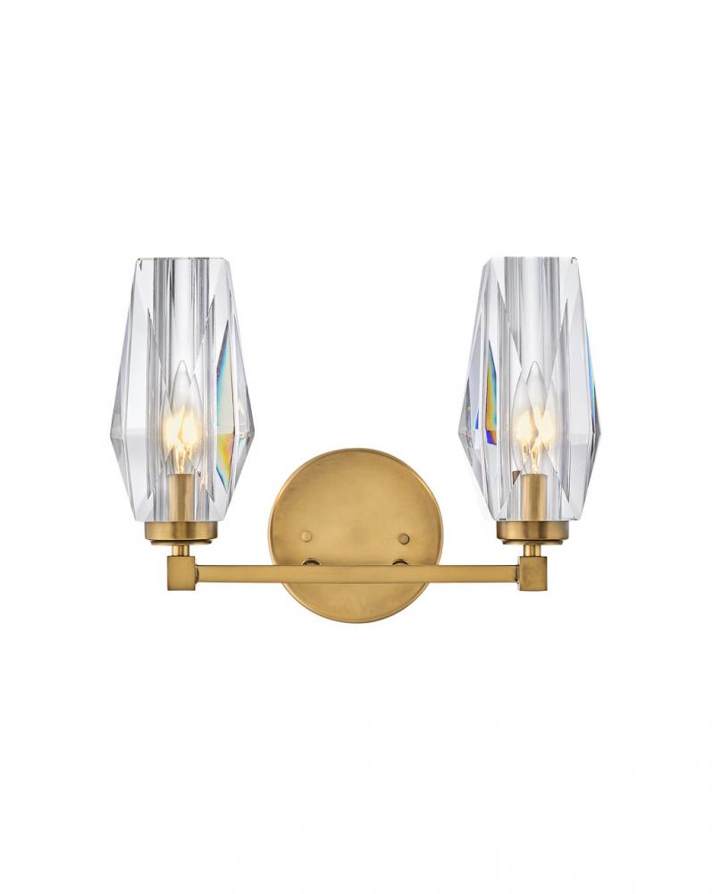 Small Two Light Vanity - Brass