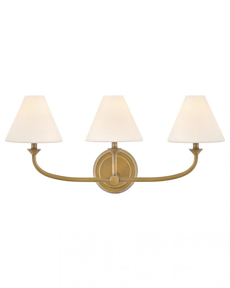 Medium Three Light Vanity - Brass