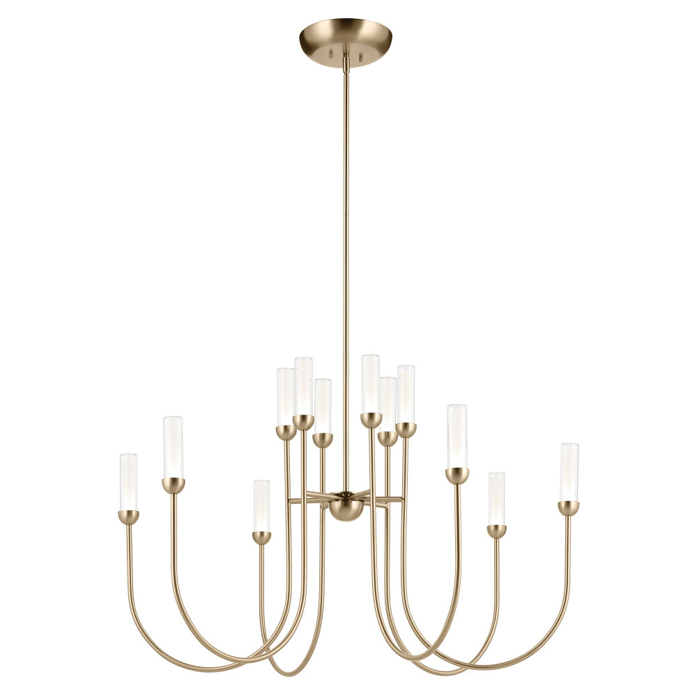 Moraine 40 Inch LED 12 Light 2-Tier Chandelier in Champagne Bronze