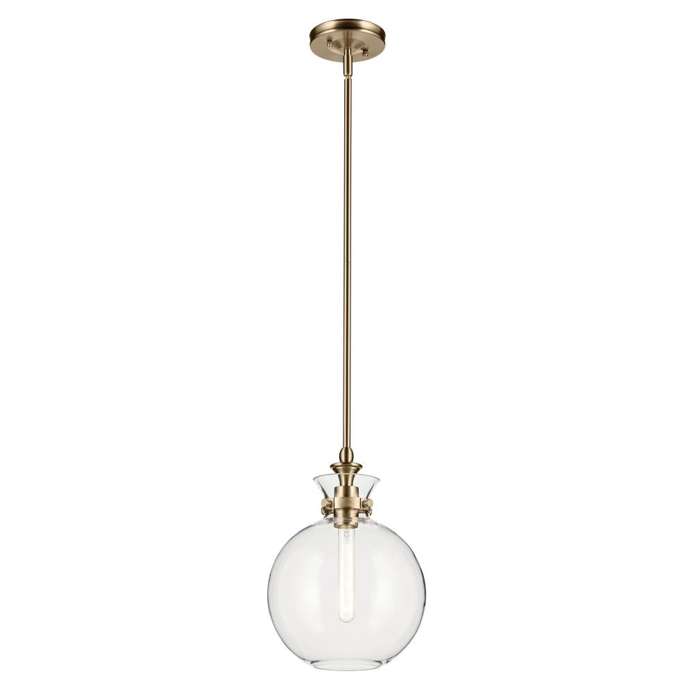 Laria 10.25 Inch 1 Light Pendant with Clear Glass in Champagne Bronze