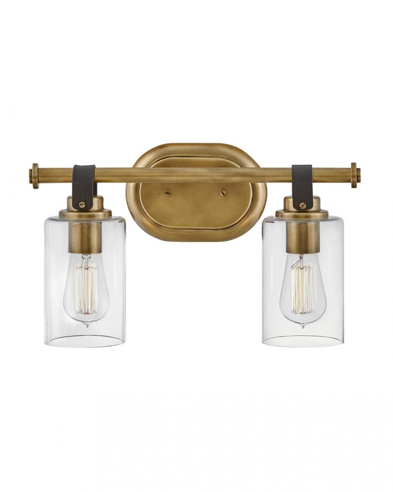 Small Two Light Vanity - Brass