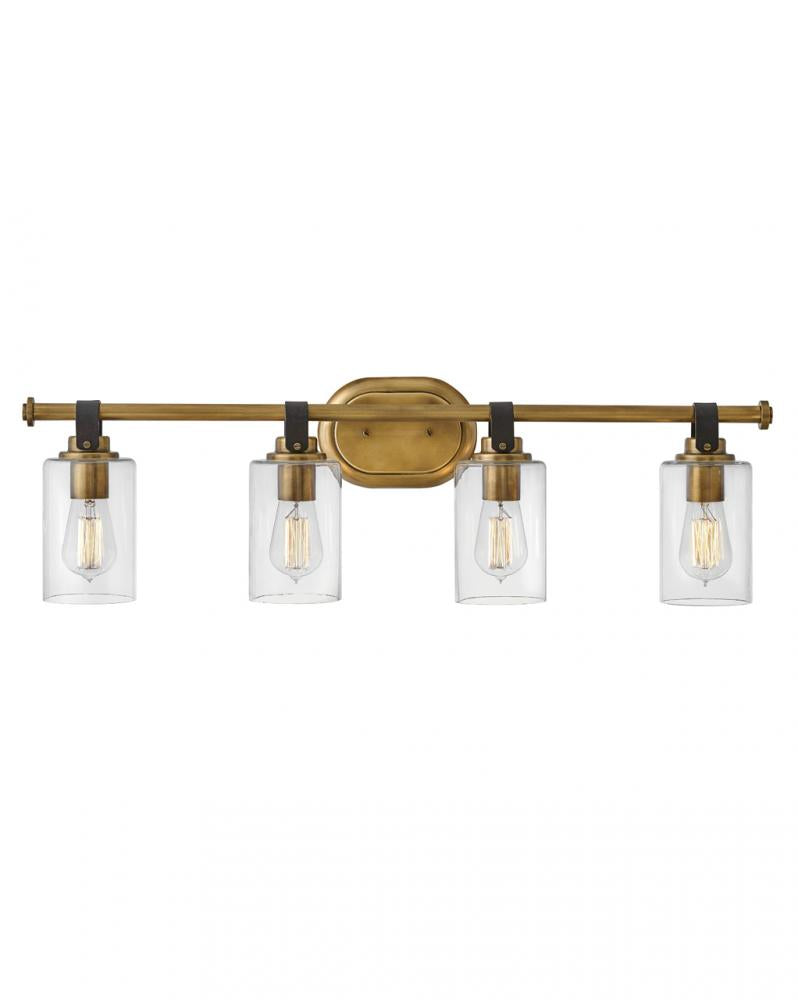 Large Four Light Vanity - Brass