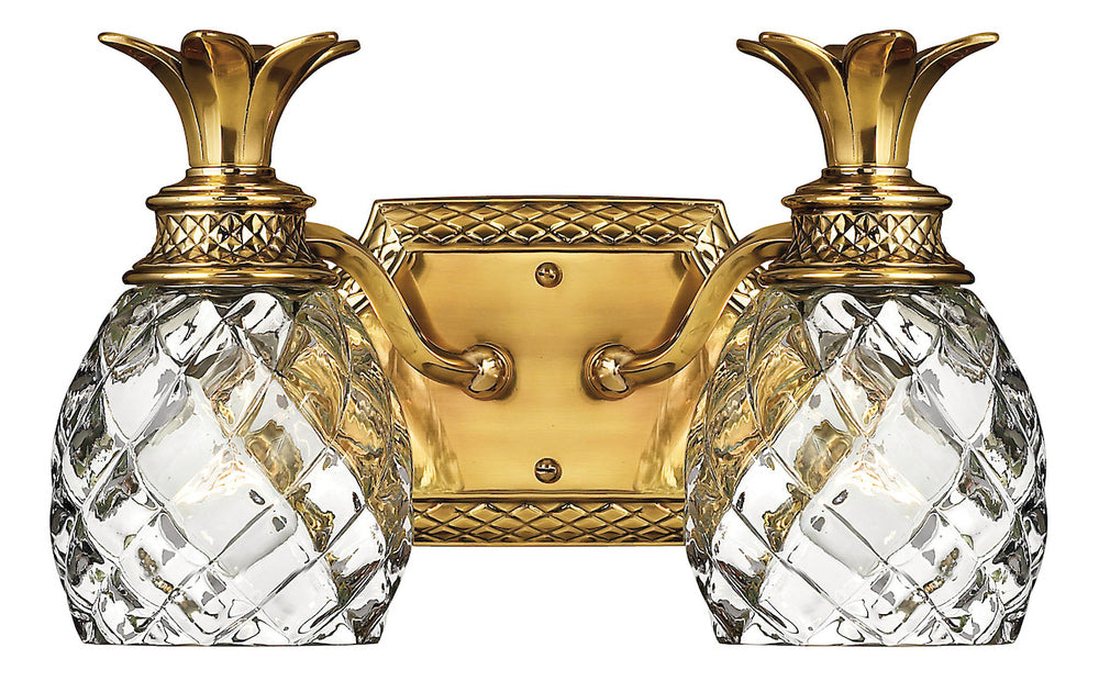 Small Two Light Vanity - Brass