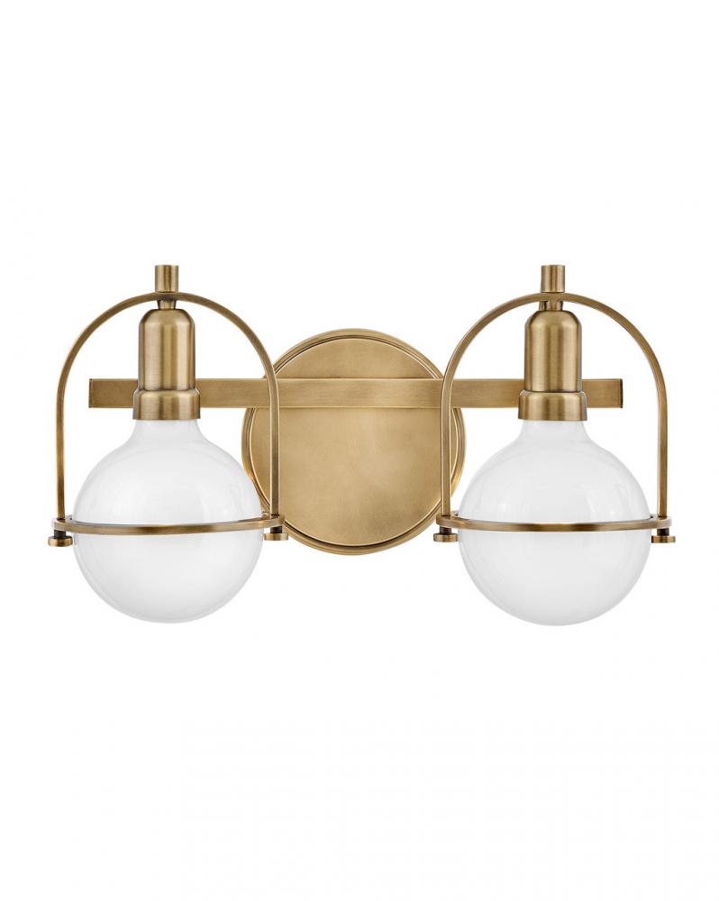 Small Two Light Vanity - Brass
