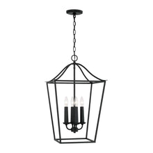Load image into Gallery viewer, 4-Light Foyer Pendant Lantern in Black Iron