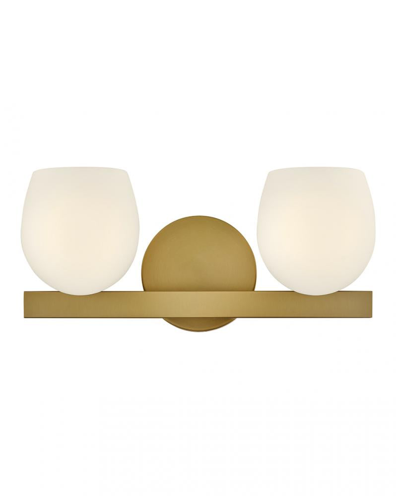 Small Two Light Vanity - Brass