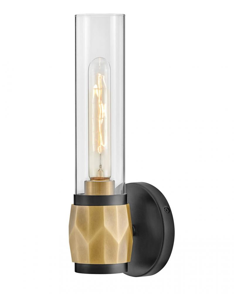 Medium Single Light Vanity - Black|Brass