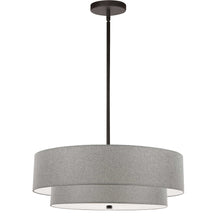 Load image into Gallery viewer, 4LT Incand 2 Tier Pendant, MB w/ GRY Shade