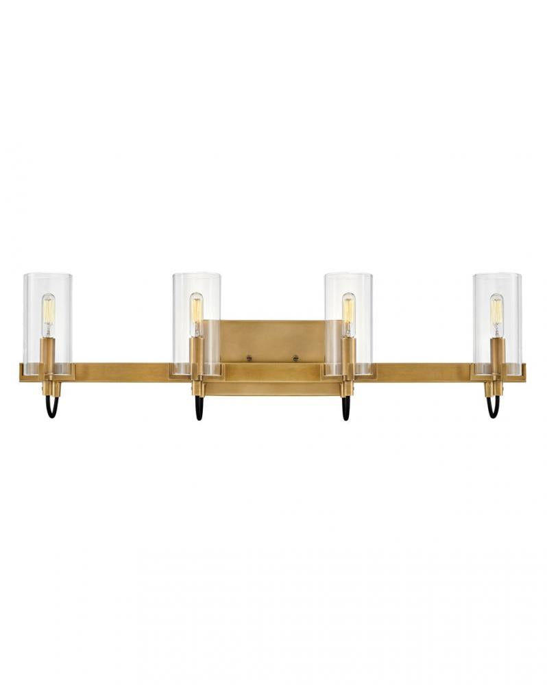 Large Four Light Vanity - Brass