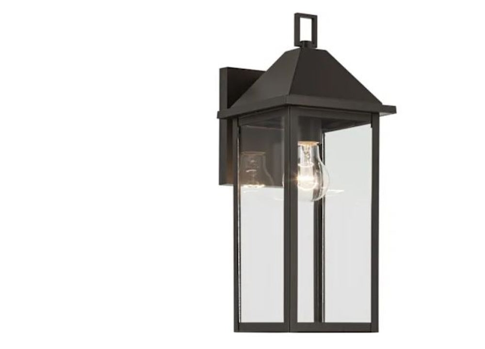 Prin 16.75 Inch 1 Light Outdoor Wall Light with Clear Glass in Olde Bronze