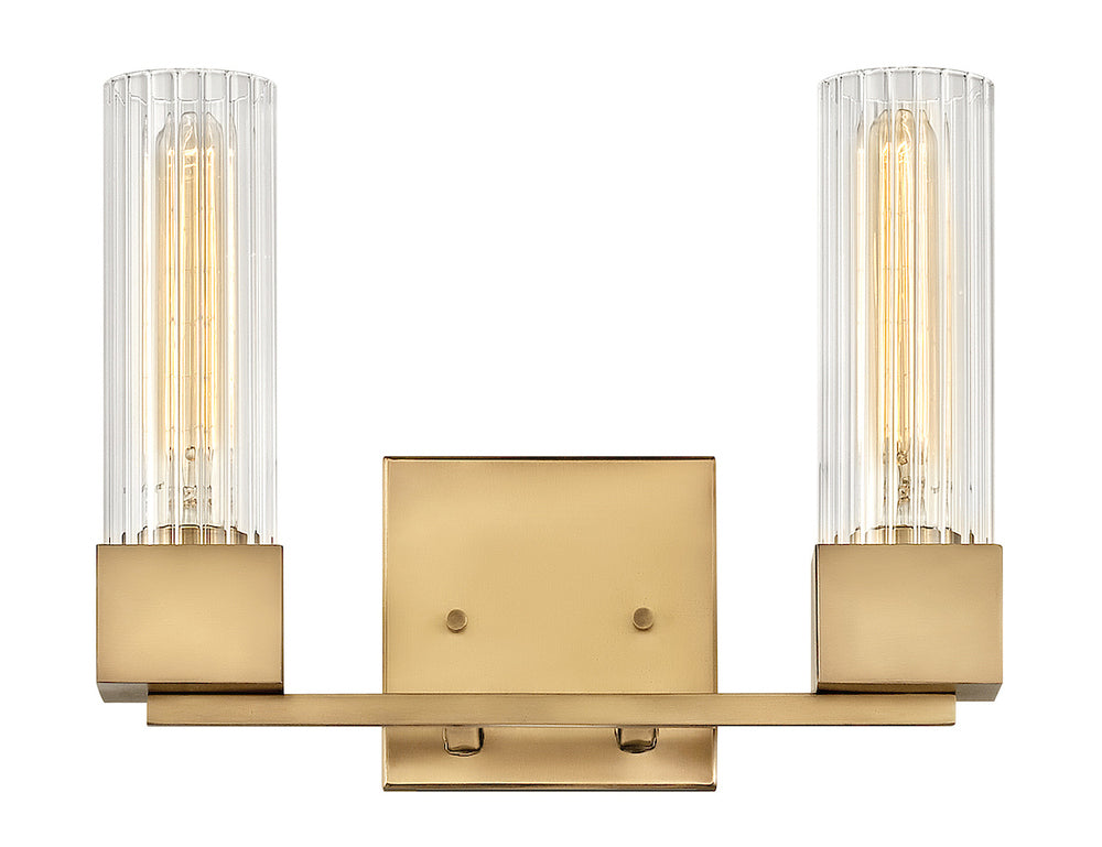 Small Two Light Vanity - Brass