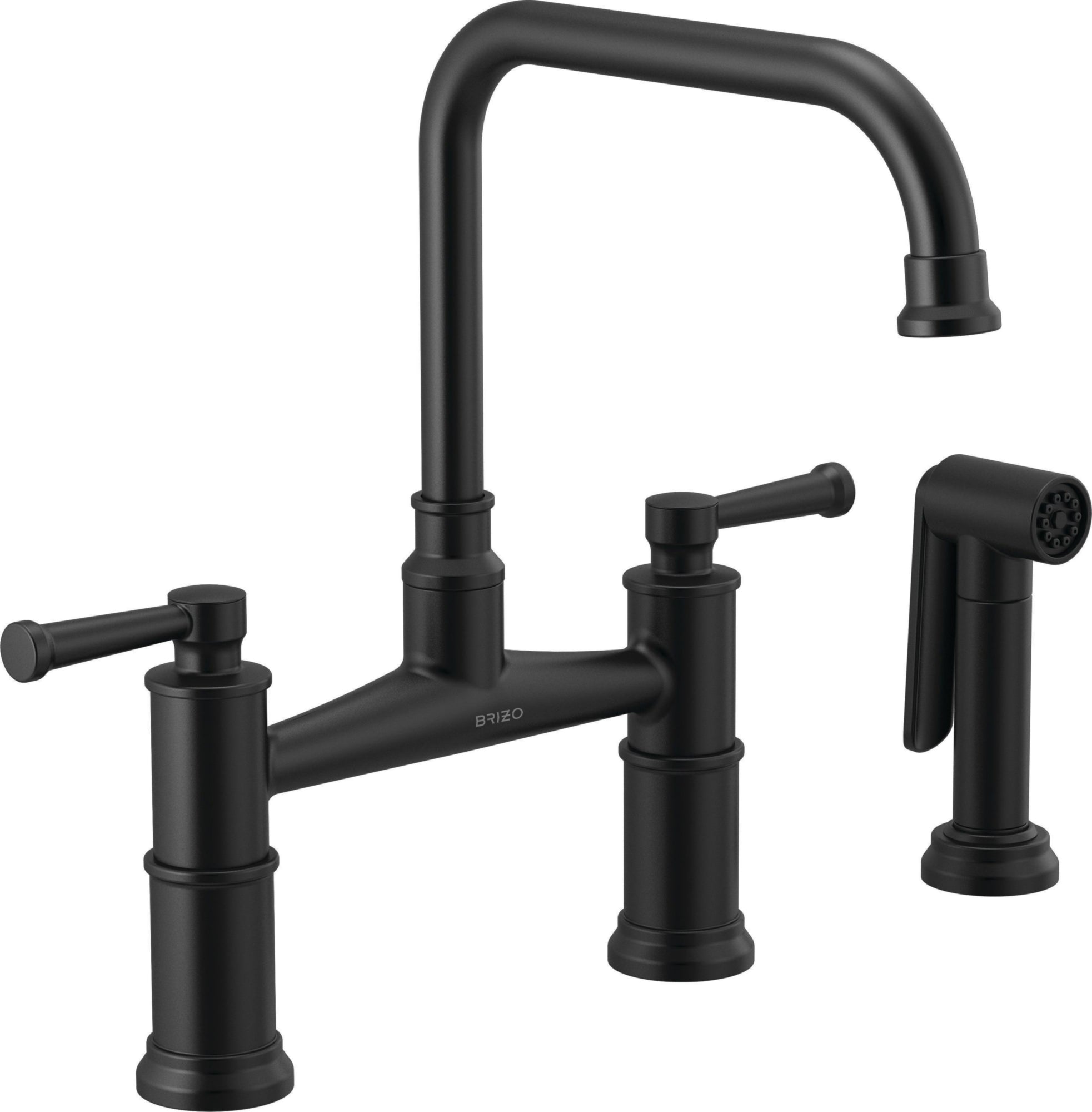 TWO HANDLE BRIDGE KITCHEN FAUCET WITH SPRAY