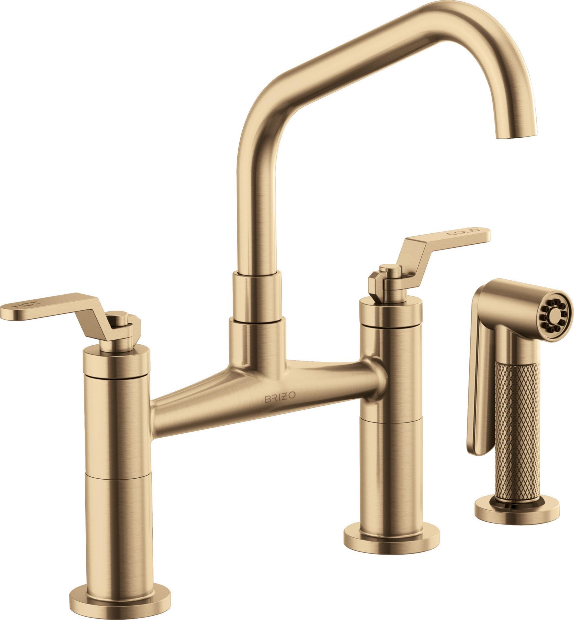 ANGLED SPOUT BRIDGE, INDUSTRIAL HANDLE