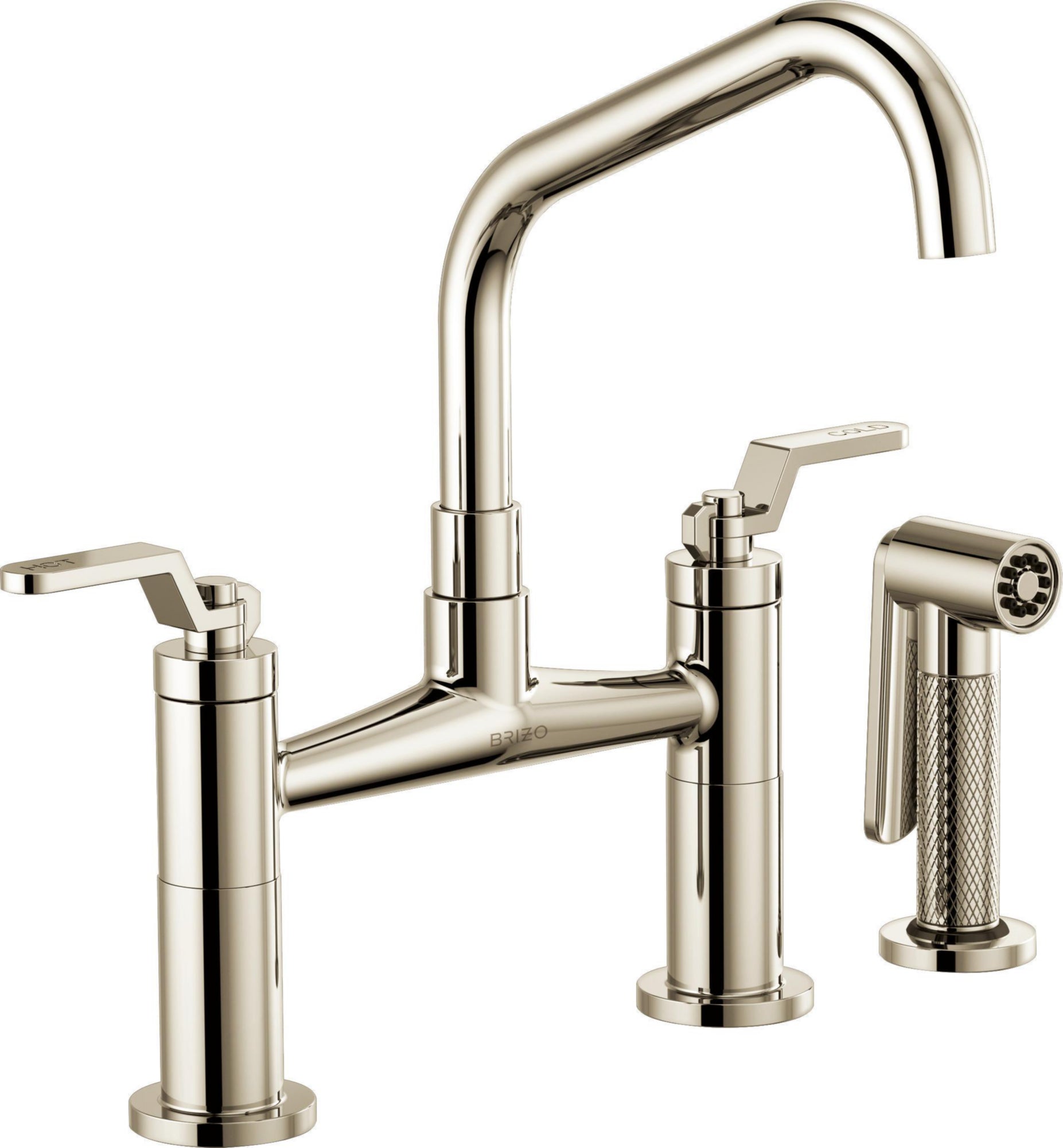 ANGLED SPOUT BRIDGE, INDUSTRIAL HANDLE