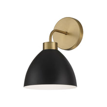 Load image into Gallery viewer, 1-Light Sconce in Aged Brass and Black