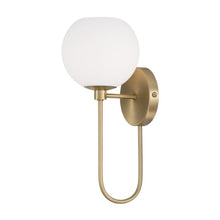 Load image into Gallery viewer, 1-Light Circular Globe Sconce in Aged Brass