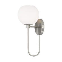 Load image into Gallery viewer, 1-Light Circular Globe Sconce in Brushed Nickel