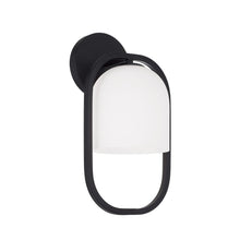 Load image into Gallery viewer, 1-Light Capsule Sconce in Matte Black with Soft White Glass
