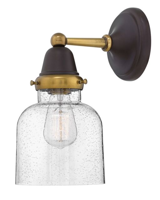 Academy Sconce in Oil Rubbed Bronze with Heritage brass