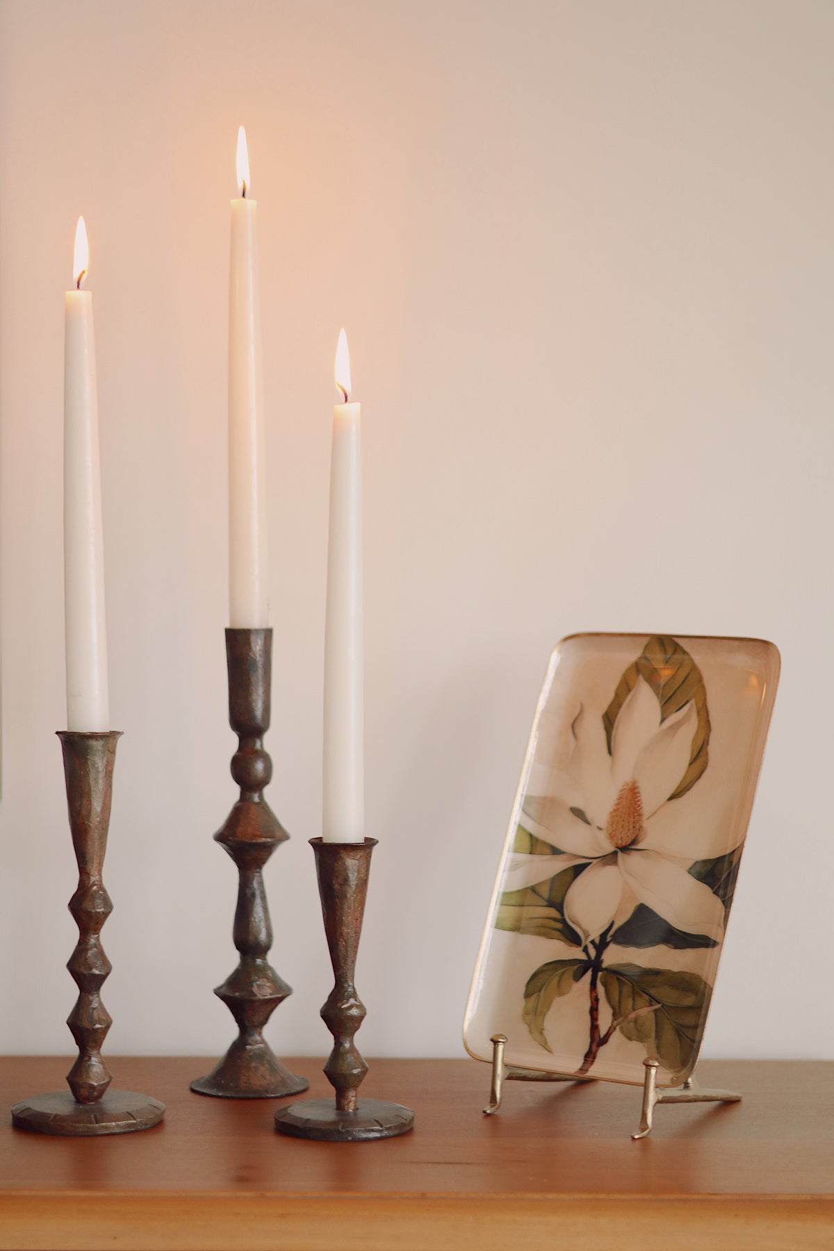 Petra Forged Rustic Brass Candlestick (S,M,L)