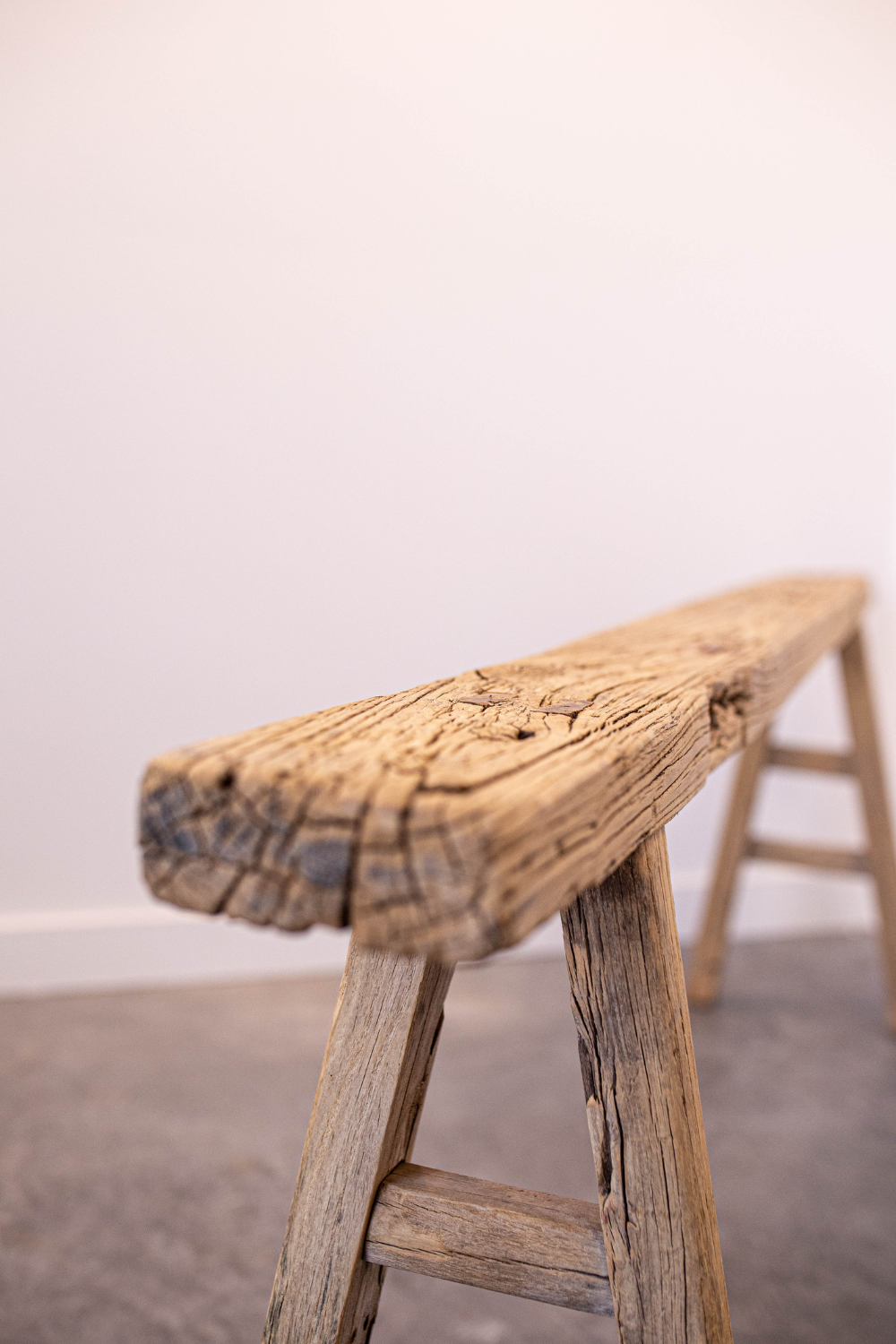 Bench Skinny Wooden Stool Reclaimed Elm Wood