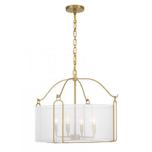 Load image into Gallery viewer, Ashlay 4-Light Pendant in Warm Brass