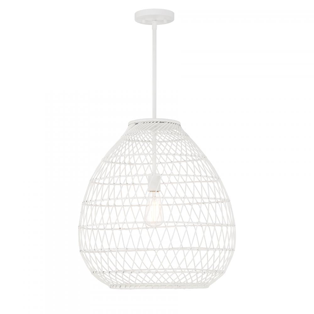 Maya 1-Light Pendant in Bisque White
