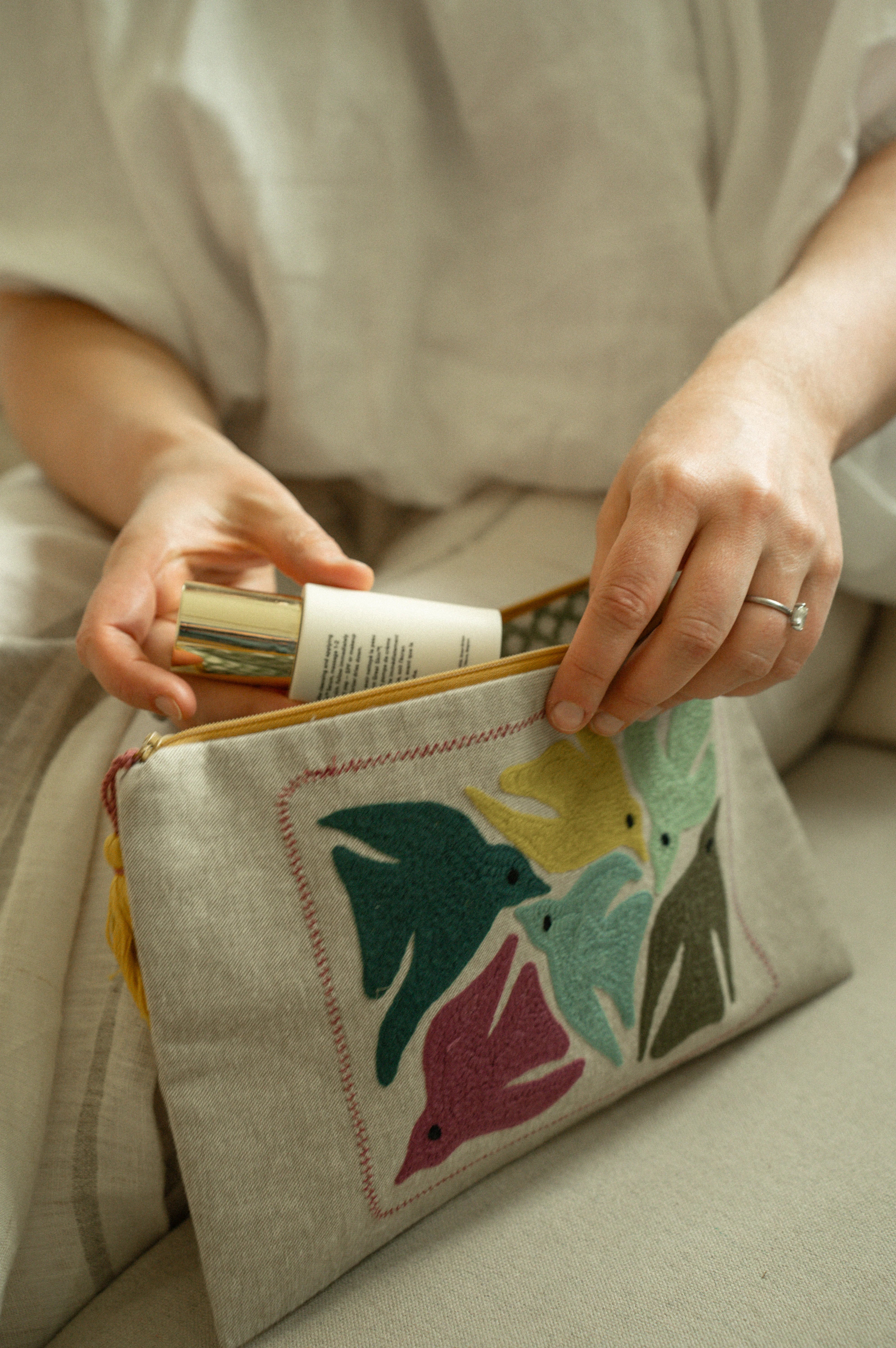 Be Free Embroidered Pouch