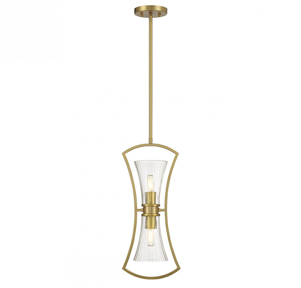 Bennington 2-Light Pendant in Warm Brass