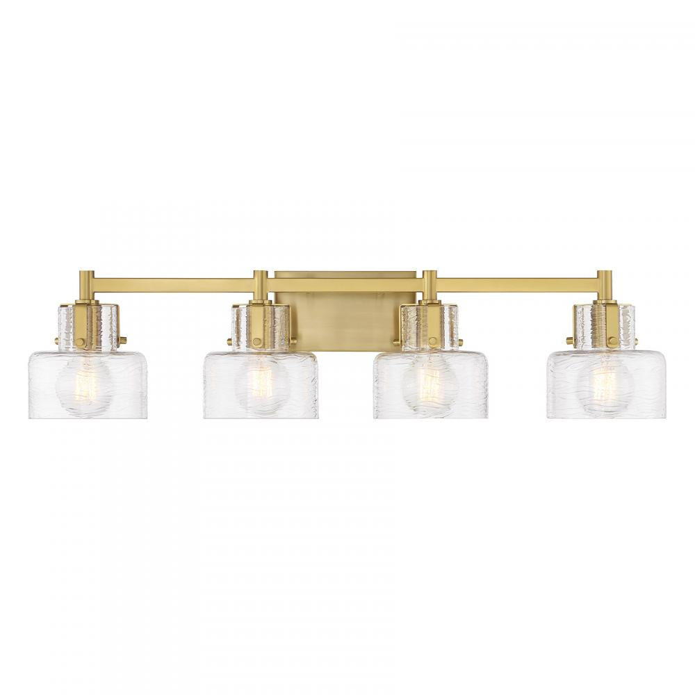 Dover 4-Light Bathroom Vanity Light in Warm Brass
