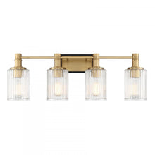 Load image into Gallery viewer, Concord 4-Light Bathroom Vanity Light in Matte Black with Warm Brass