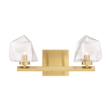 Load image into Gallery viewer, Castello 2-Light Bathroom Vanity Light in Warm Brass