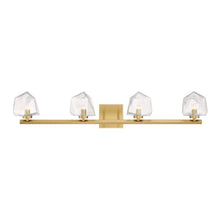 Load image into Gallery viewer, Castello 4-Light Bathroom Vanity Light in Warm Brass