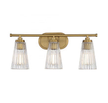 Load image into Gallery viewer, Chantilly 3-Light Bathroom Vanity Light in Warm Brass