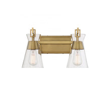 Load image into Gallery viewer, Lakewood 2-Light Bathroom Vanity Light in Warm Brass