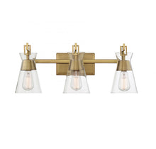 Load image into Gallery viewer, Lakewood 3-Light Bathroom Vanity Light in Warm Brass