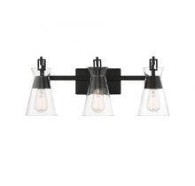 Load image into Gallery viewer, Lakewood 3-Light Bathroom Vanity Light in Matte Black