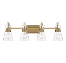 Load image into Gallery viewer, Lakewood 4-Light Bathroom Vanity Light in Warm Brass