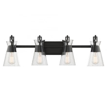 Load image into Gallery viewer, Lakewood 4-Light Bathroom Vanity Light in Matte Black