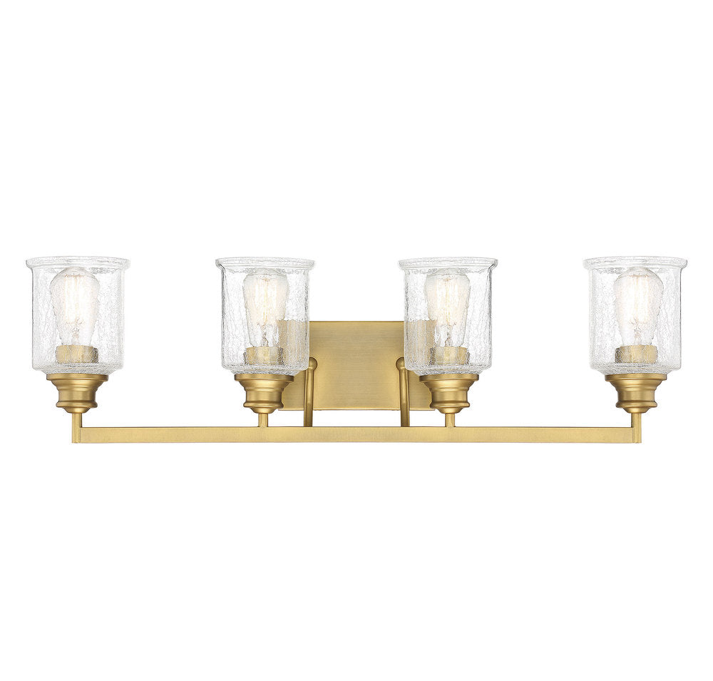 Hampton 4-Light Bathroom Vanity Light in Warm Brass