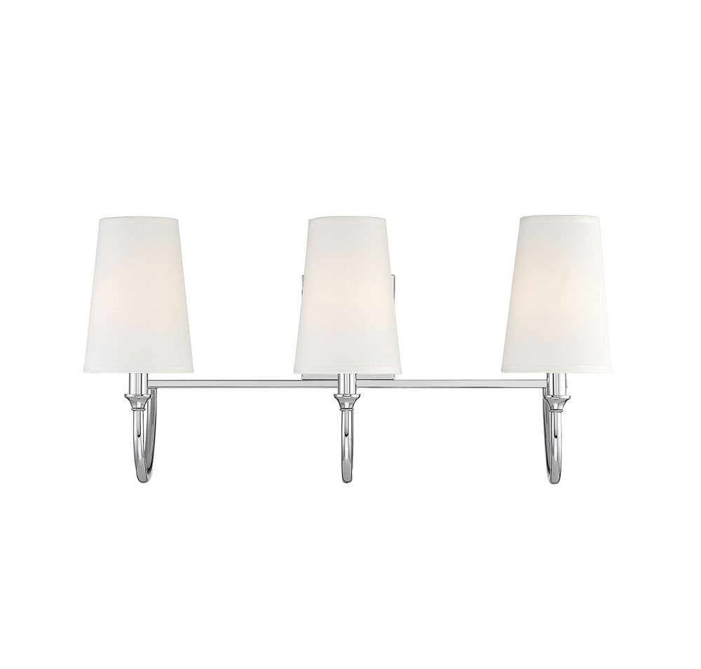 Cameron 3-Light Bathroom Vanity Light in Polished Nickel