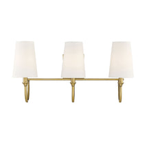Load image into Gallery viewer, Cameron 3-Light Bathroom Vanity Light in Warm Brass