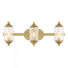 Load image into Gallery viewer, Holton 3-Light Bathroom Vanity Light in Warm Brass