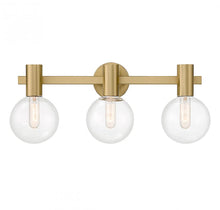 Load image into Gallery viewer, Wright 3-Light Bathroom Vanity Light in Warm Brass