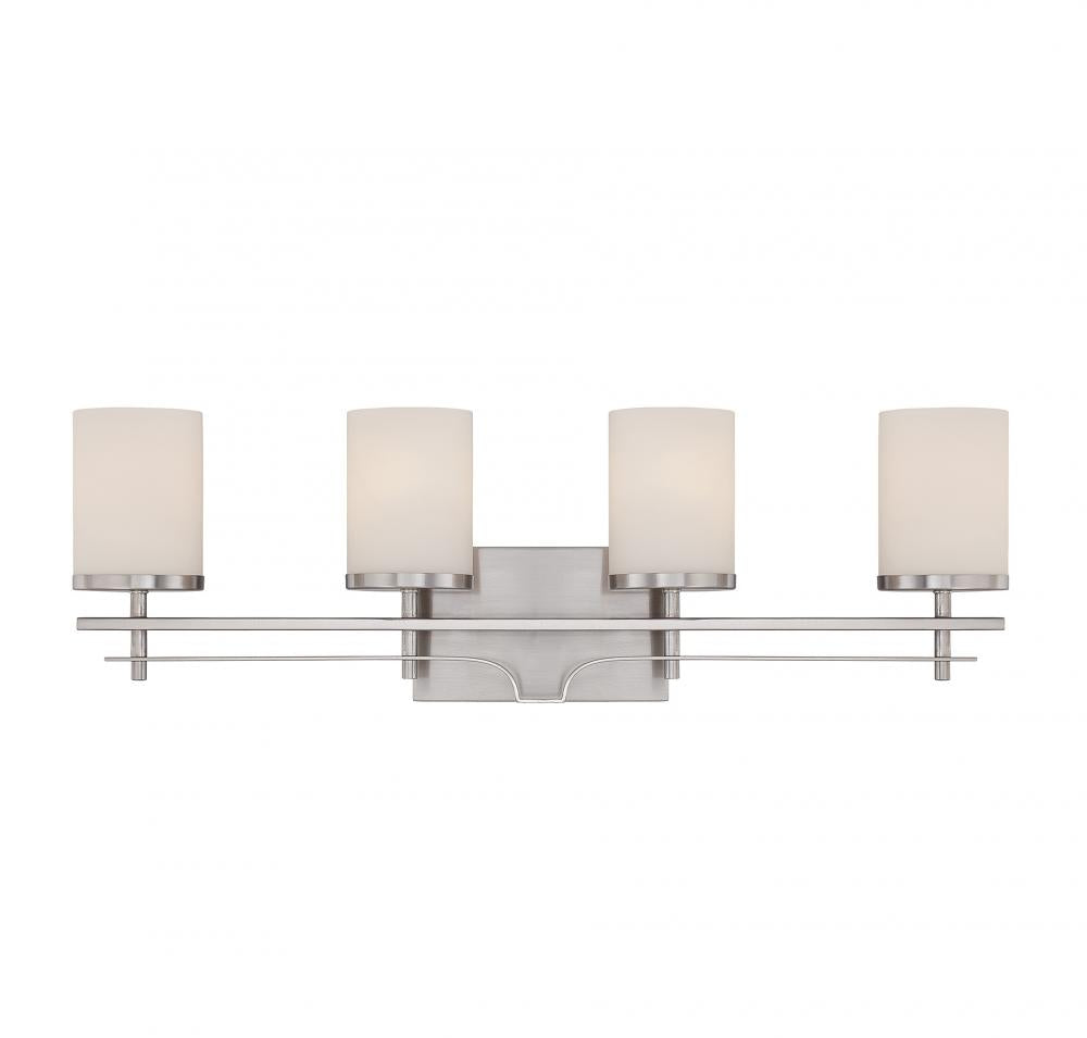 Colton 4-Light Bathroom Vanity Light in Satin Nickel