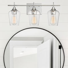 Load image into Gallery viewer, Octave 3-Light Bathroom Vanity Light in Polished Chrome